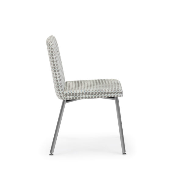 Hado Guest Chair, 4-Leg Metal Base, Profile, Metallic Silver