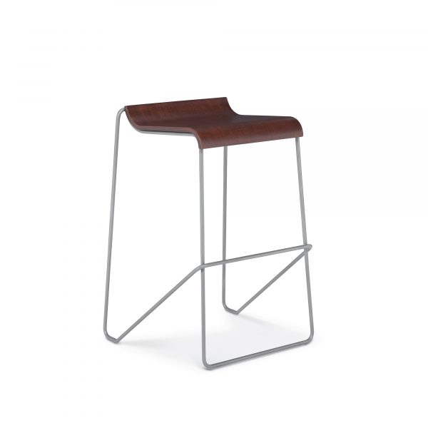 Wake Bar Height Stool, Wood Seat