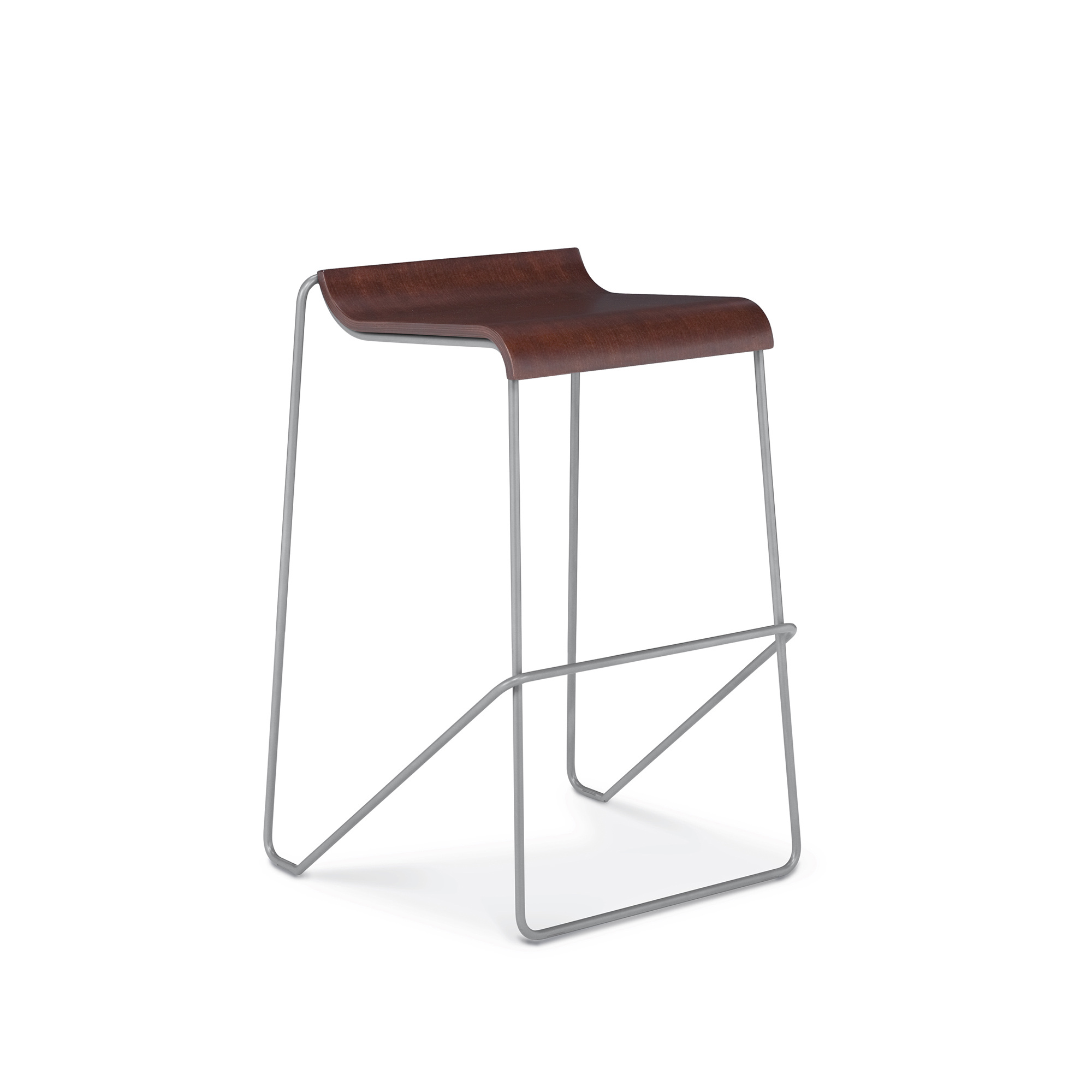 Wake Bar Height Stool, Wood Seat