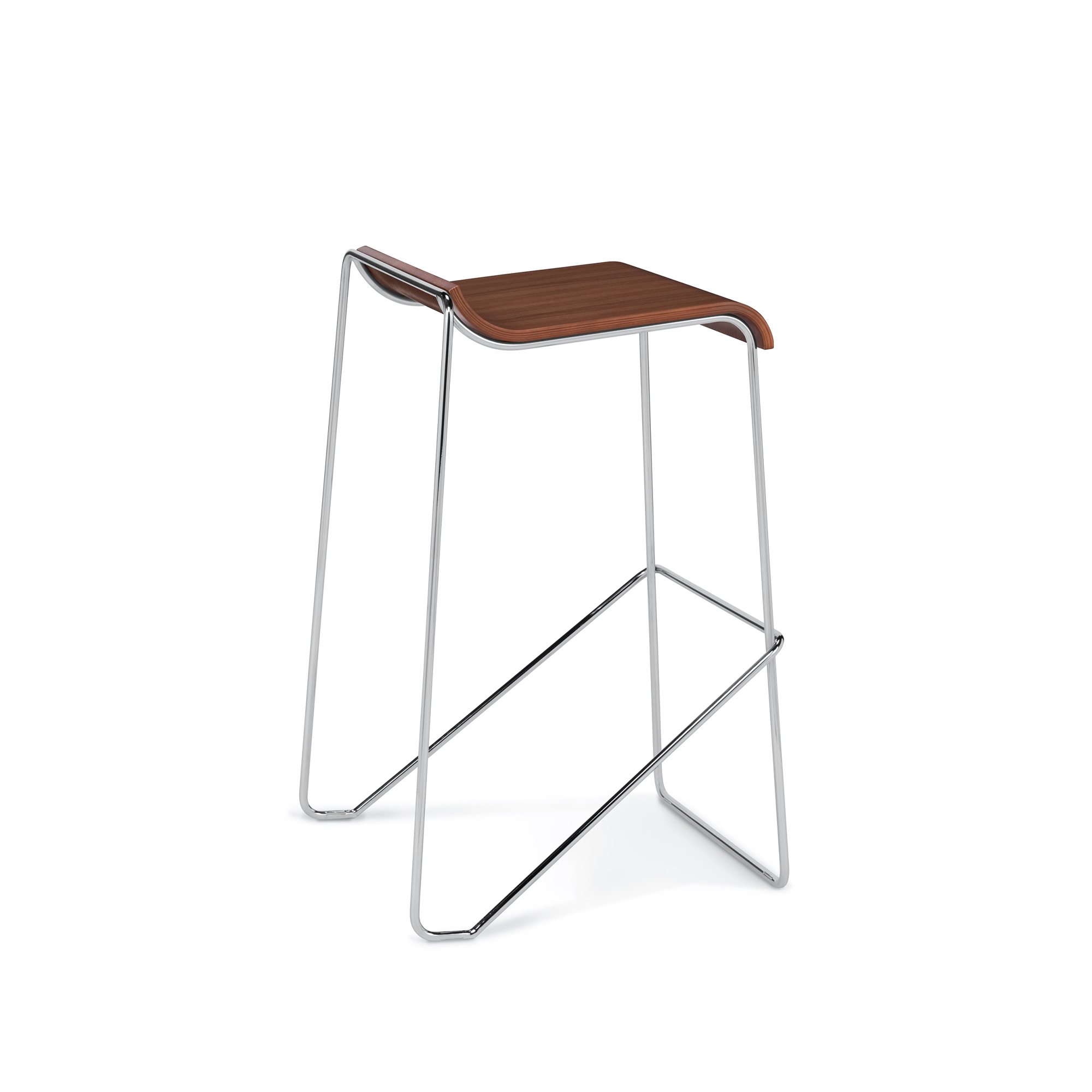 Wake Bar Height Stool, Wood Seat