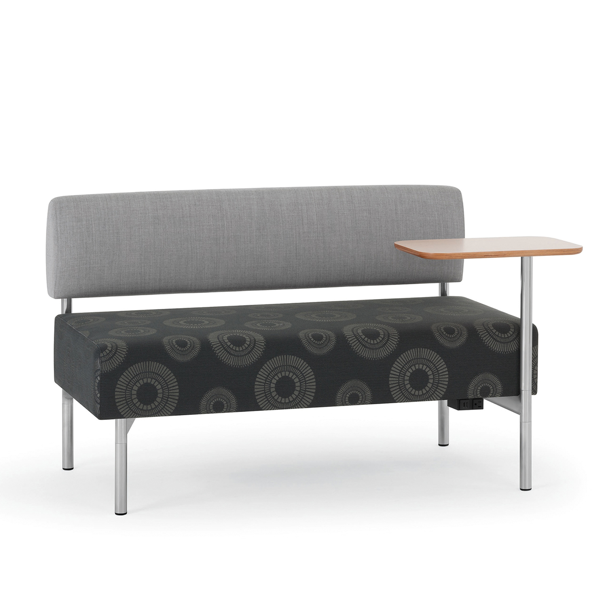 Playground Modular Straight Bench with Backrest and Table-ette