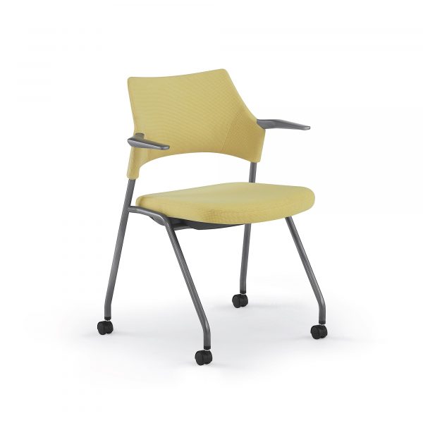Faction Nesting Chair, Fully Upholstered, Cantilever Arms
