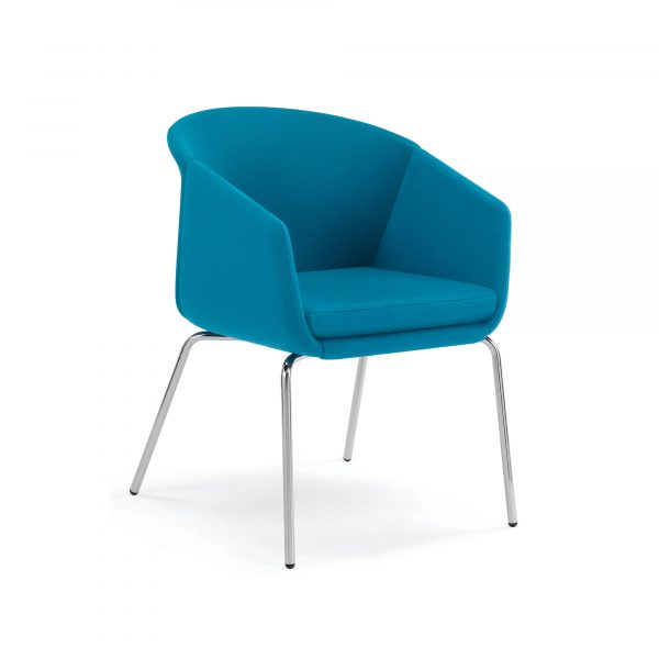 Fling Guest, Metal Legs, Blue Upholstery