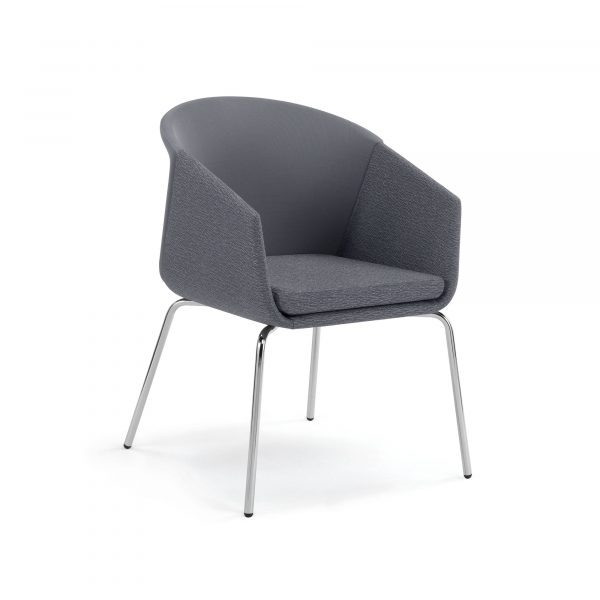 Fling Guest, Metal Legs, Grey Upholstery
