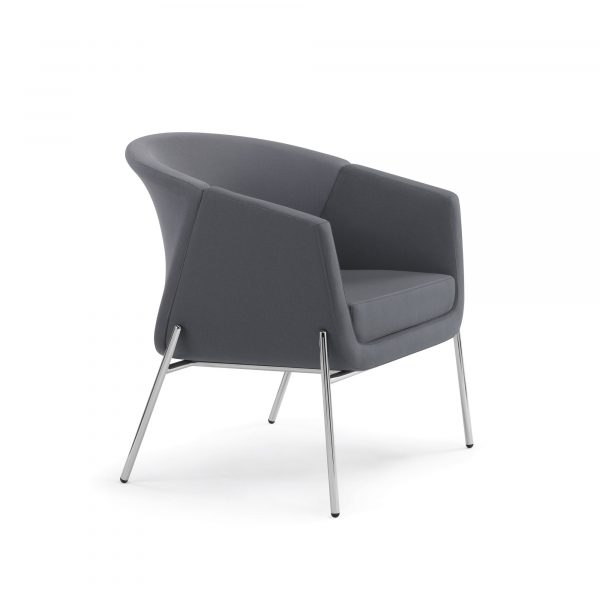 Fling Lounge, Metal Legs, Grey Upholstery