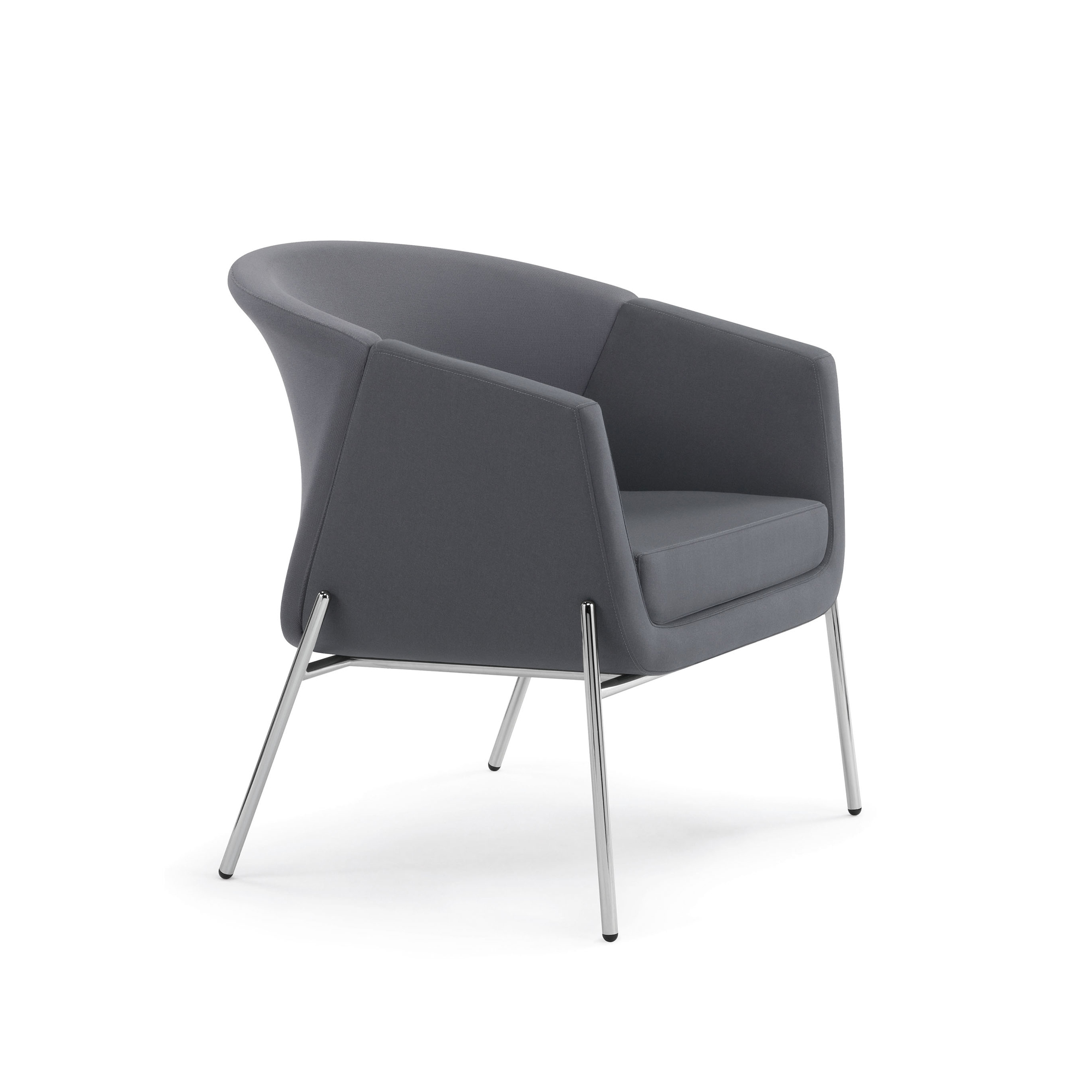 Fling Lounge, Metal Legs, Grey Upholstery