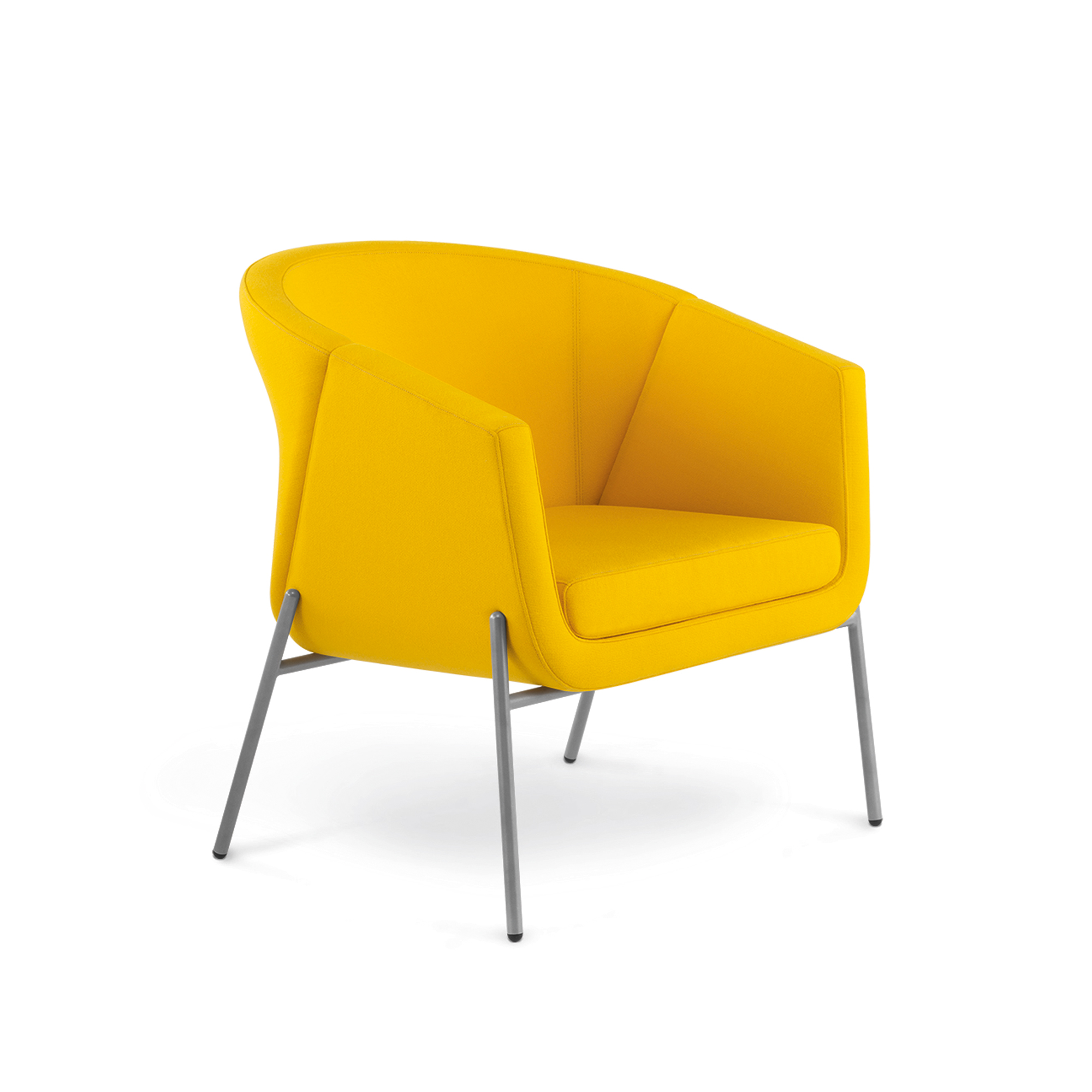 Fling Lounge, Metal Legs, Yellow Upholstery