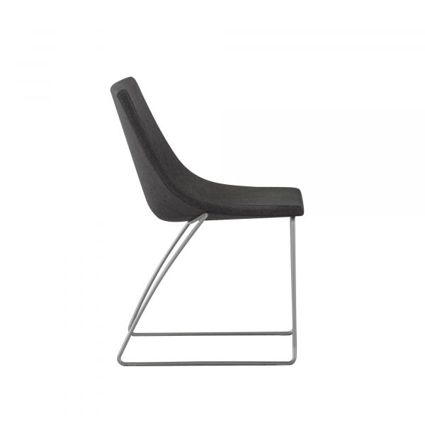 Chirp Guest Chair, Sled Base, Grey Upholstery