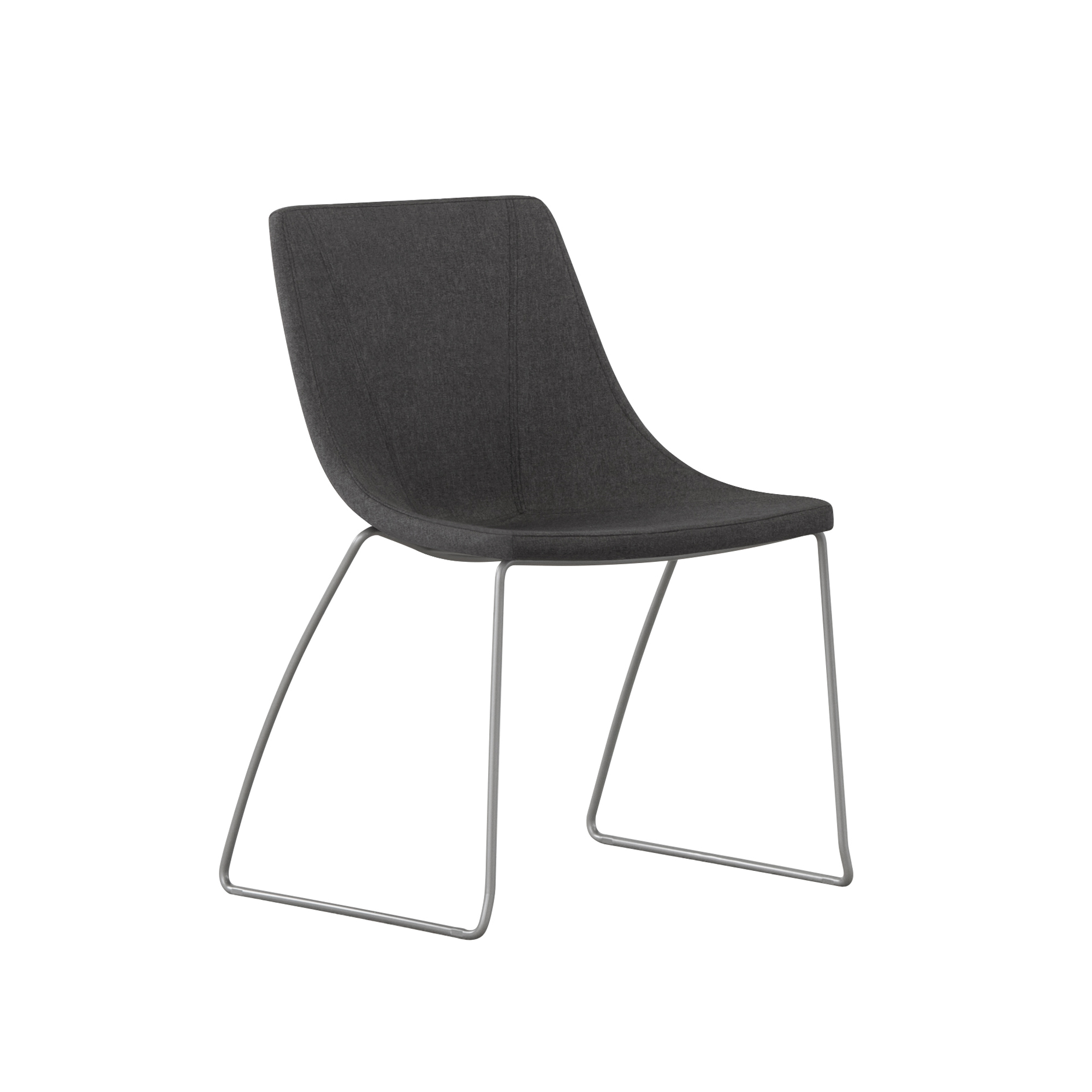 Chirp Guest Chair, Sled Base, Grey Upholstery