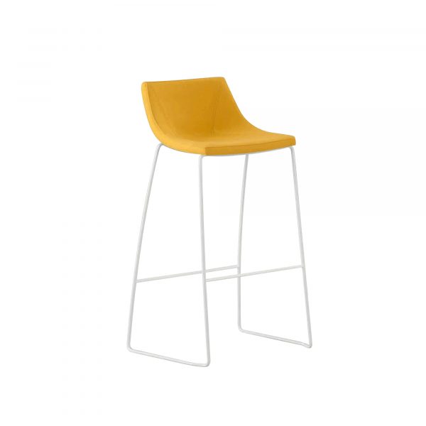 Chirp Barstool, Yellow Upholstery