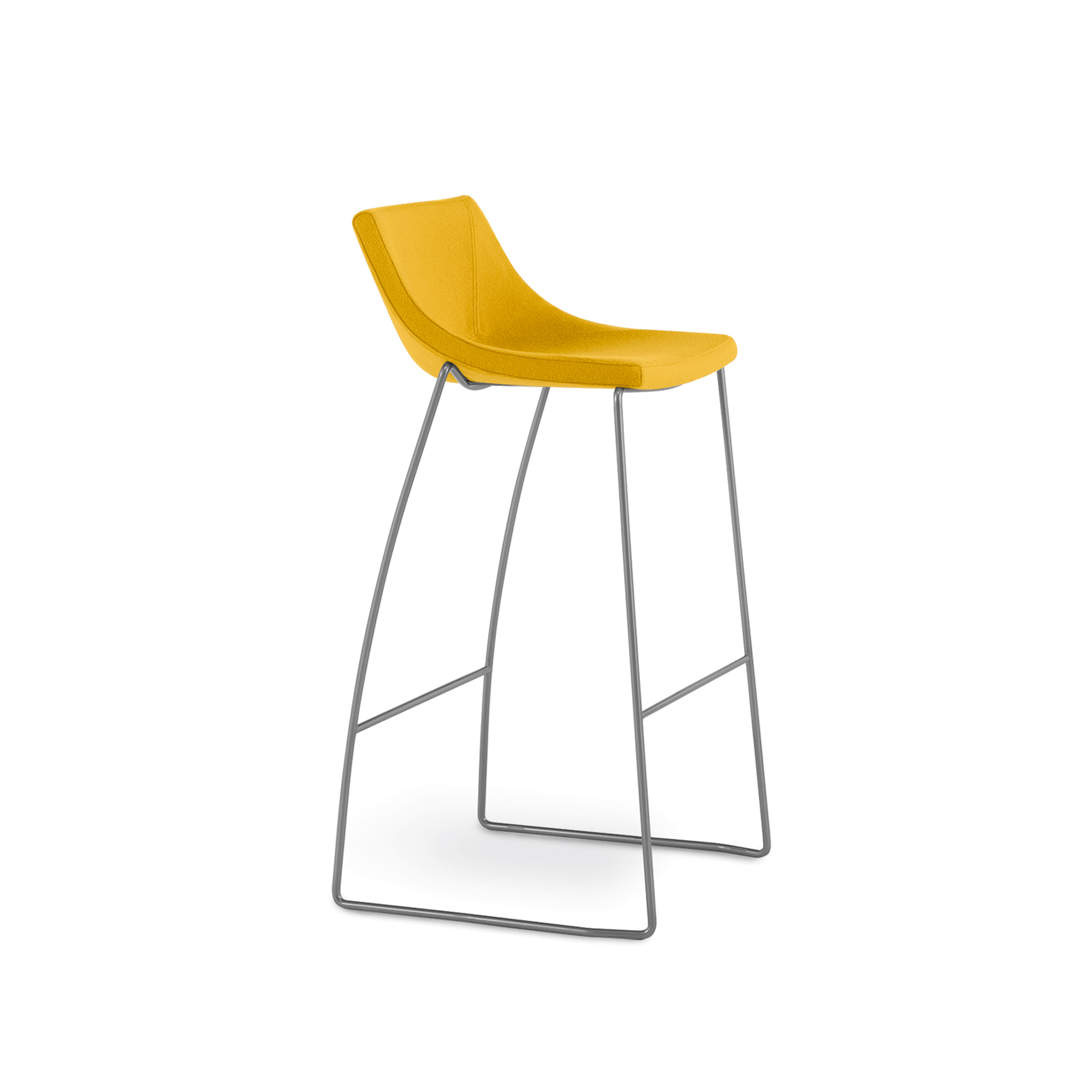Chirp Barstool, Yellow Upholstery