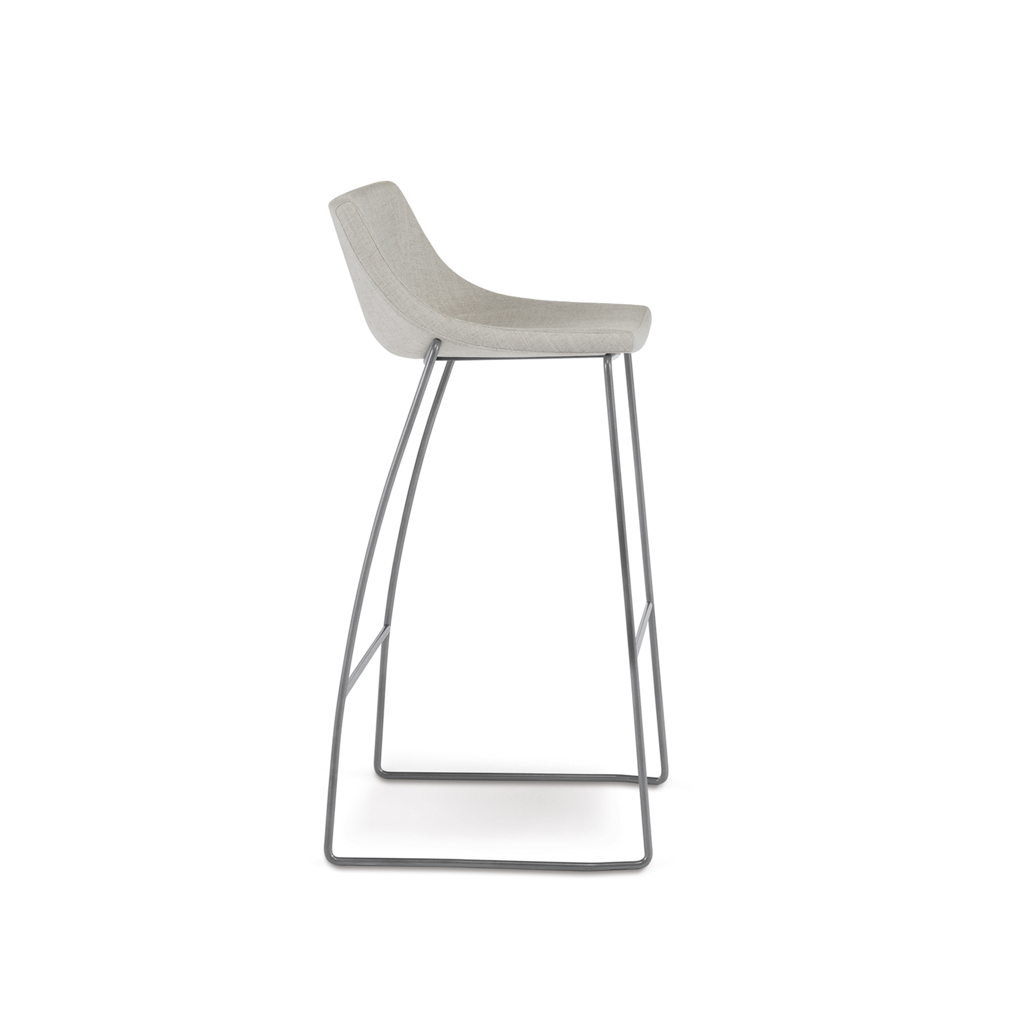 Chirp Barstool, Grey Upholstery