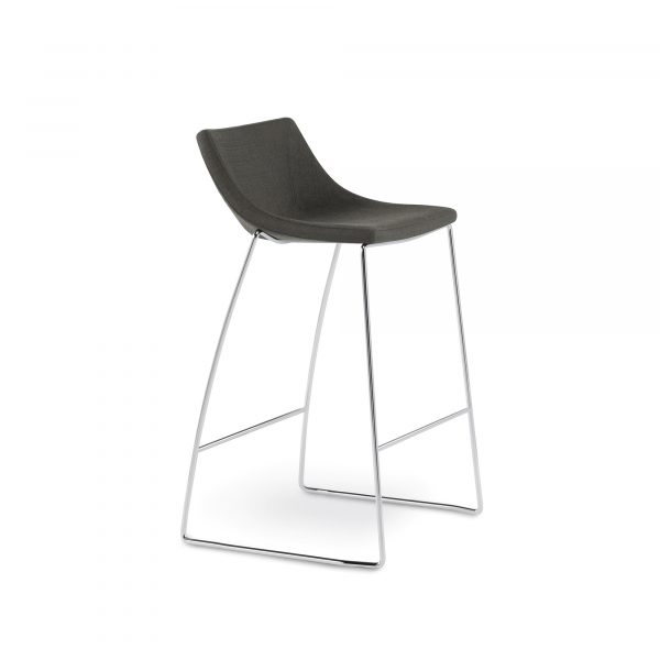 Chirp Barstool, Grey Upholstery