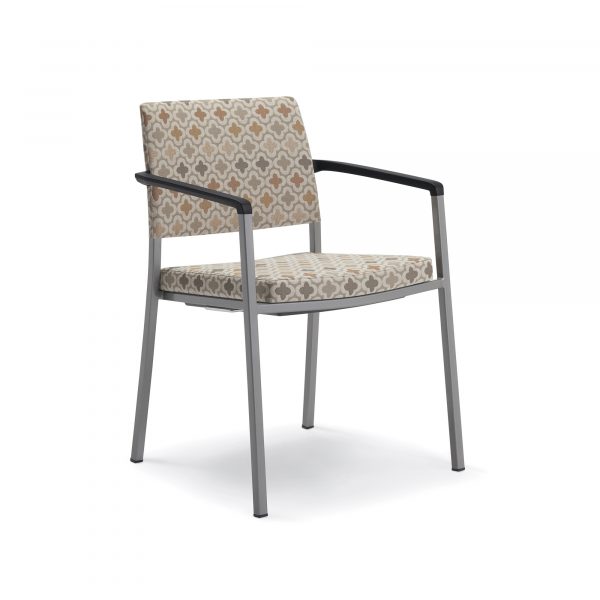 Signal Guest Chairs, Upholstered Back, Black Urethane Arms