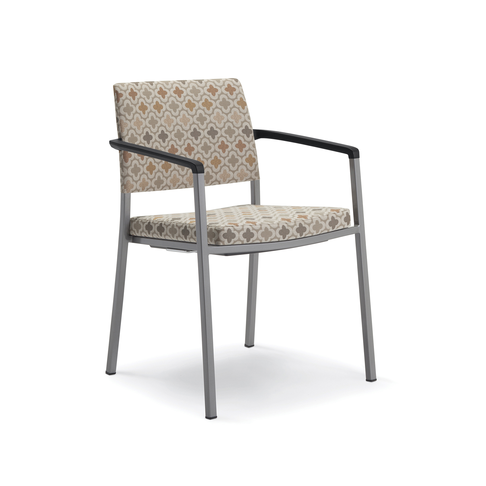 Signal Guest Chairs, Upholstered Back, Black Urethane Arms