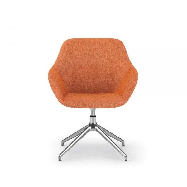 Melina Guest Chair, Metal Swivel Base, Front View