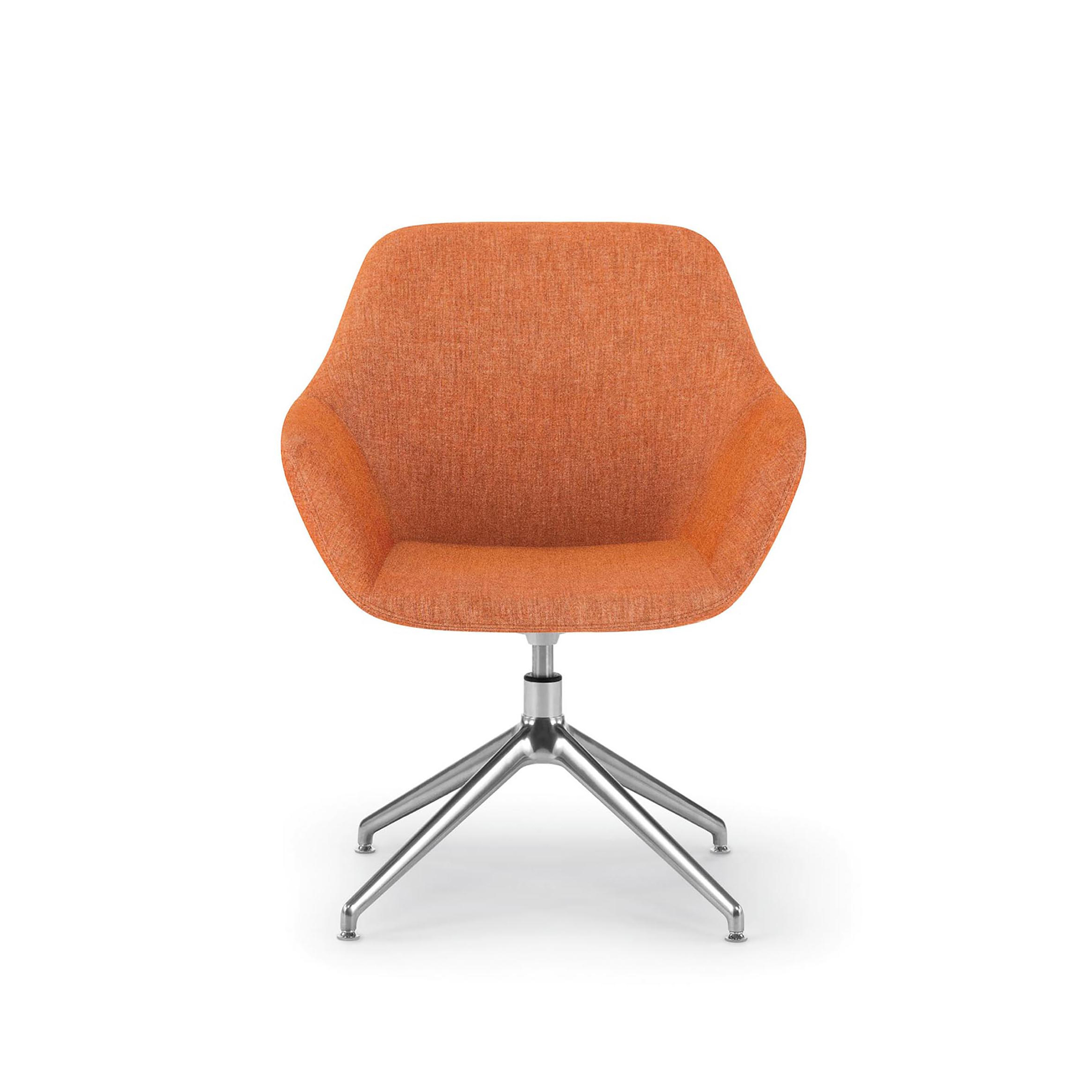 Melina Guest Chair, Metal Swivel Base, Front View