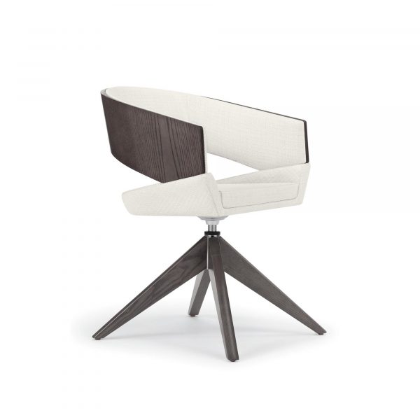 Twirl Guest Chair, Wood Back, Wood Swivel Base