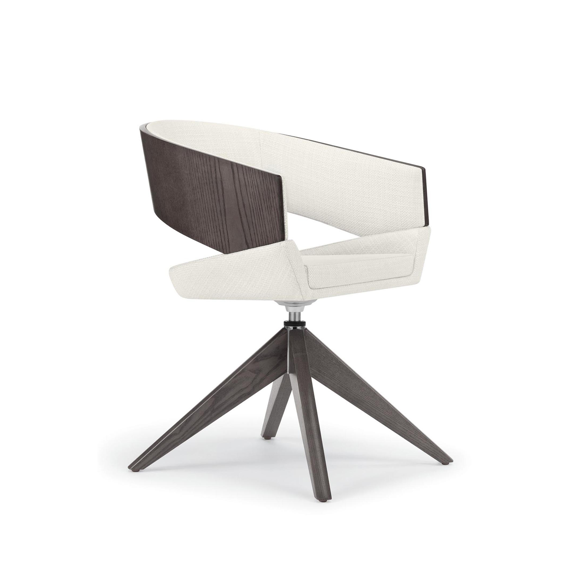 Twirl Guest Chair, Wood Back, Wood Swivel Base