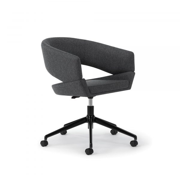Twirl Guest Chair, Upholstered Back, Caster Base