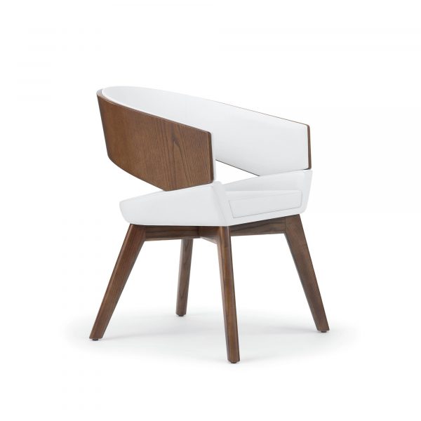 Twirl Guest Chair, Wood Back, 4-Leg Wood Base