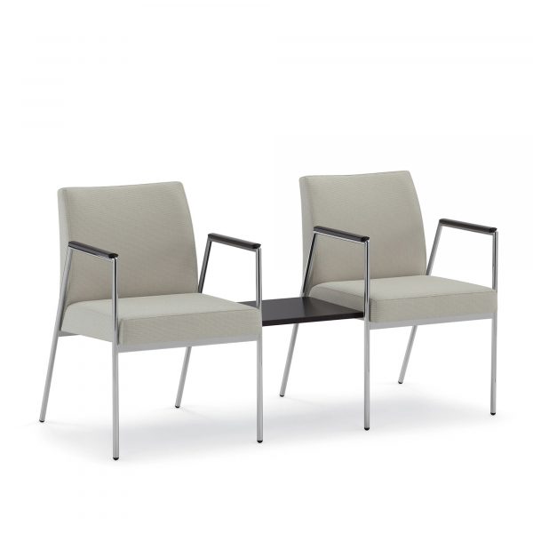Suite Tandem Seating, Two-Seat Unit with Center Connecting Table