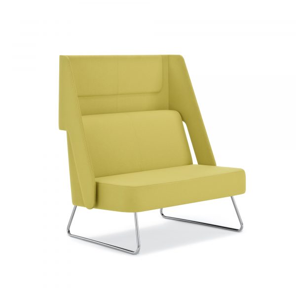 Visor Semi-Private Love Seat, Sled Base