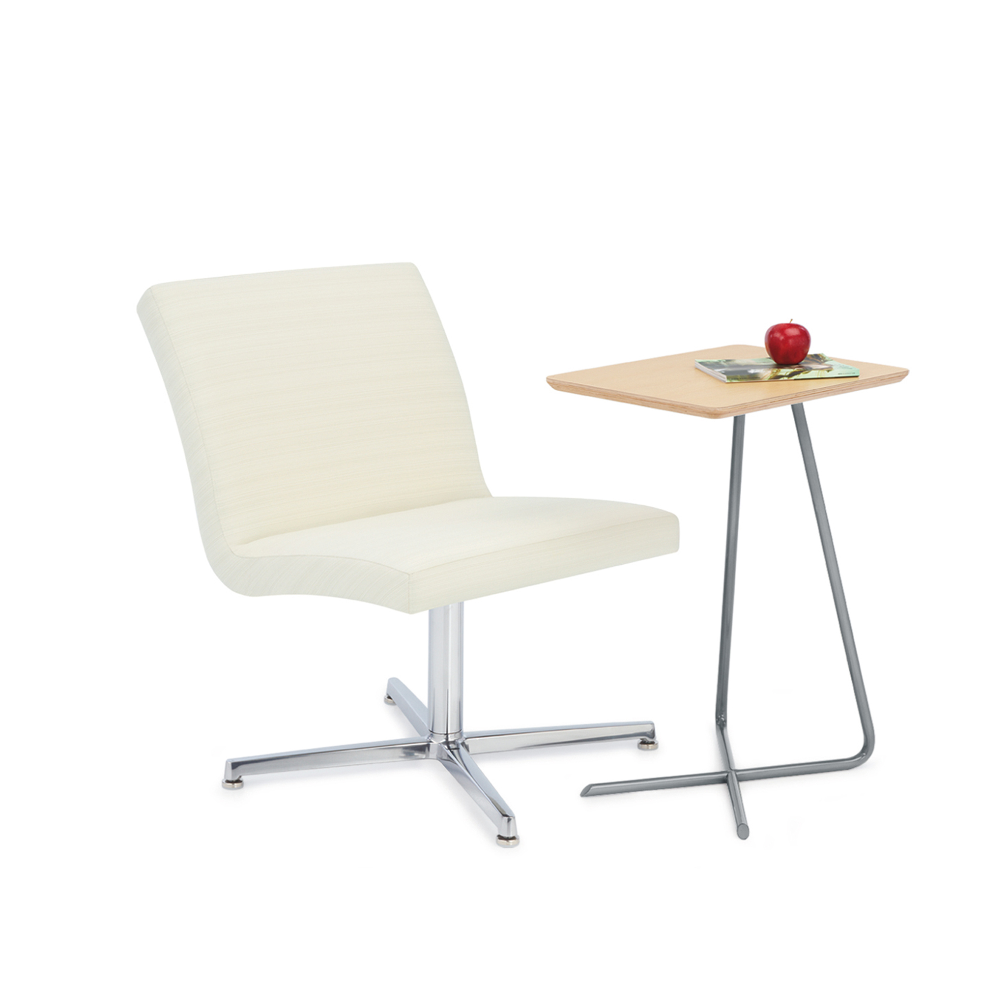 Cielo Swivel Base Lounge Chair with Cielo Pull-Up Table