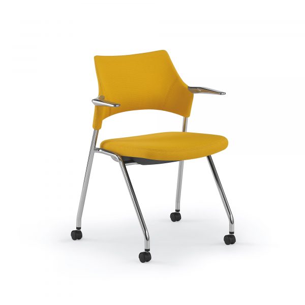 Faction Nesting Chair, Fully Upholstered, Cantilever Arms