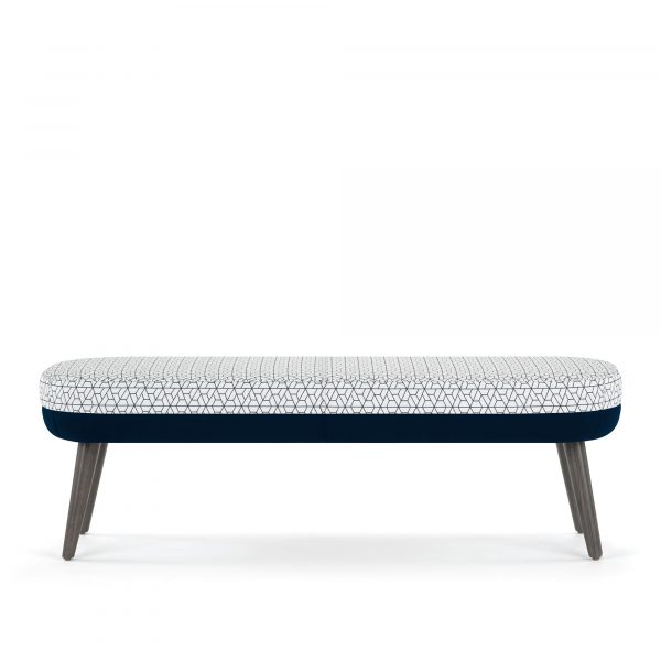 Hado 60 inch Rectangular Bench, Two-Tone Upholstery