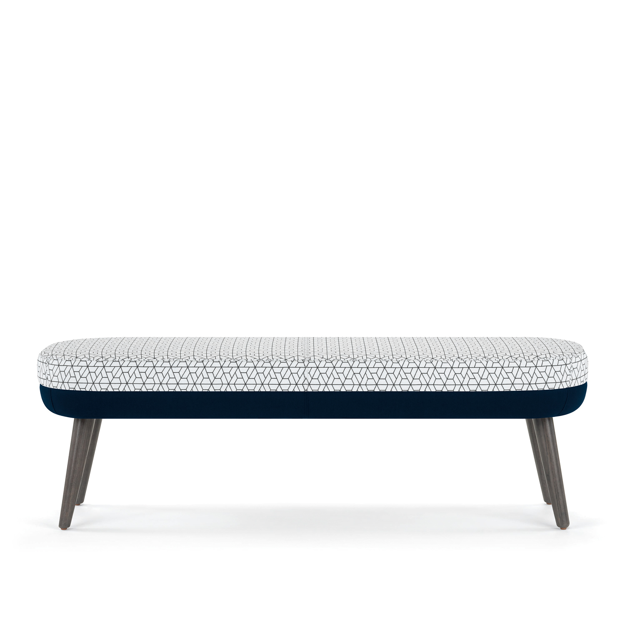 Hado 60 inch Rectangular Bench, Two-Tone Upholstery