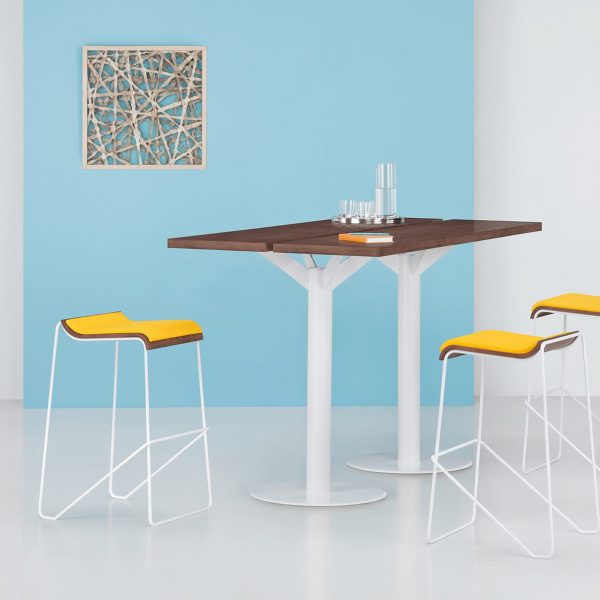 Wake Bar Height Stools, Upholstered Seat Pad, Casual Meeting Environment