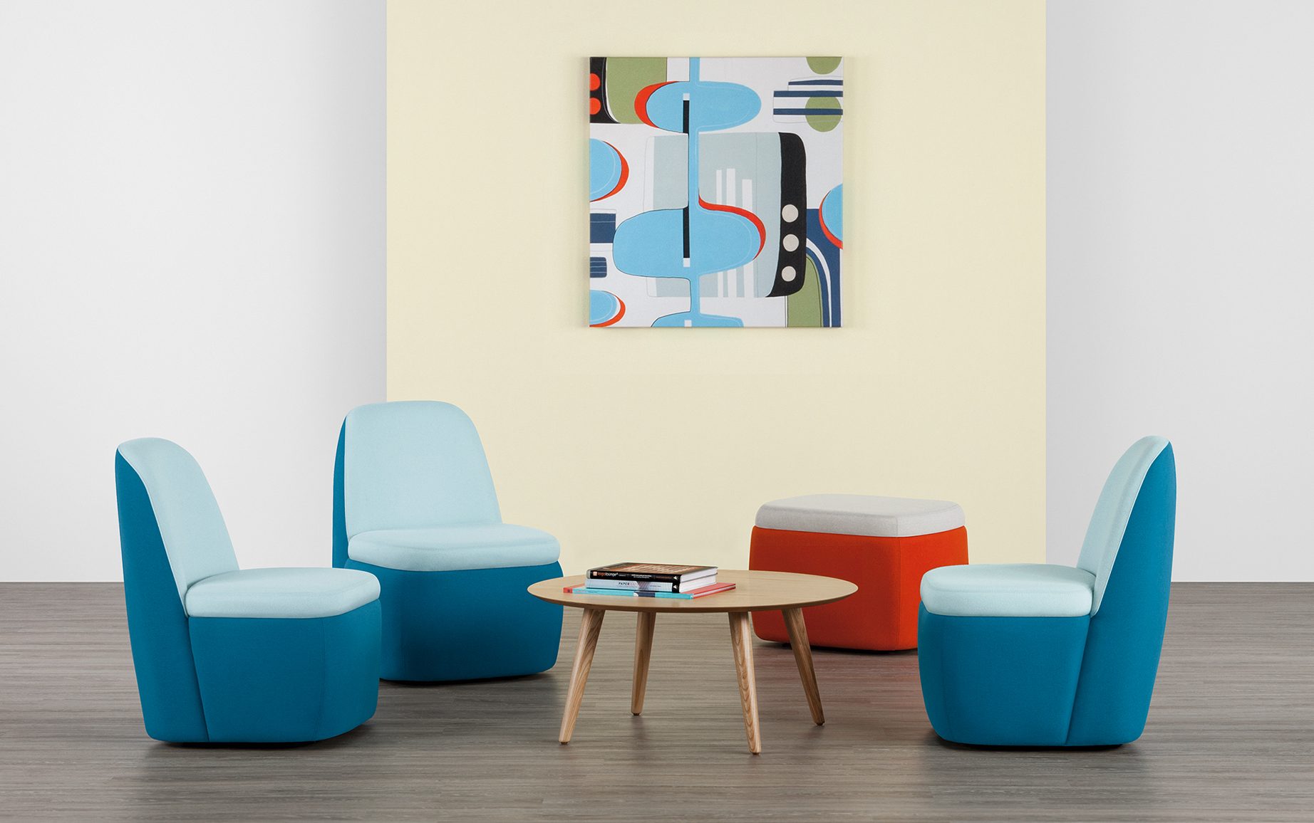 GoGo Lounge Chairs and Ottoman with Hado Table