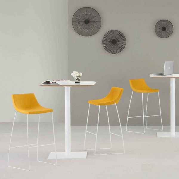 Skyline Meeting Table, Bar Height with Chirp Stools