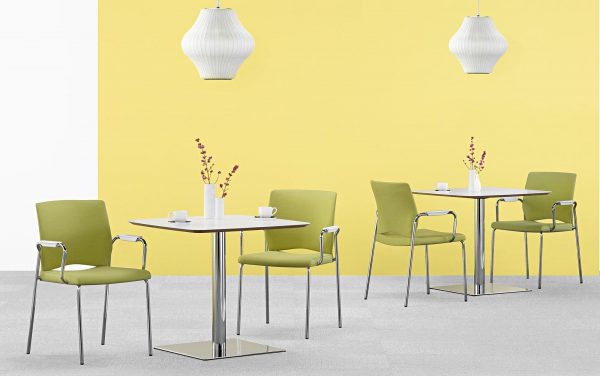 Skyline Meeting Table, Square Top, with Whim Guest Chairs