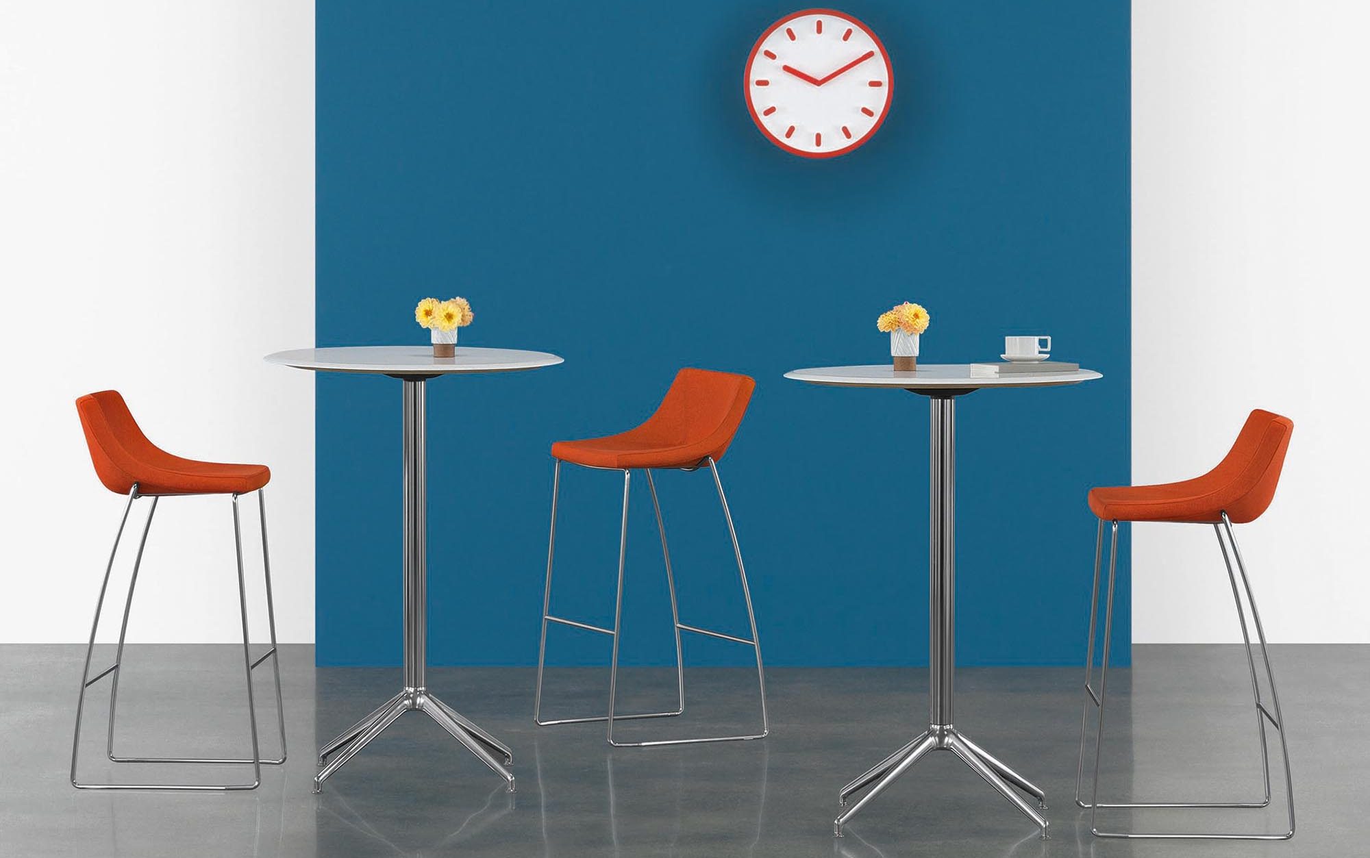 Melina Meeting Table, Bar Height, Glass Top