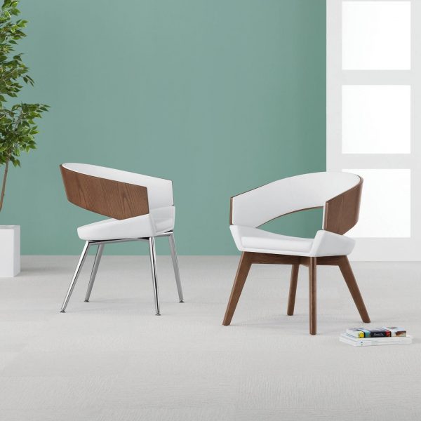 Twirl Guest Chairs, Wood Backs, 4-Leg Wood and Metal