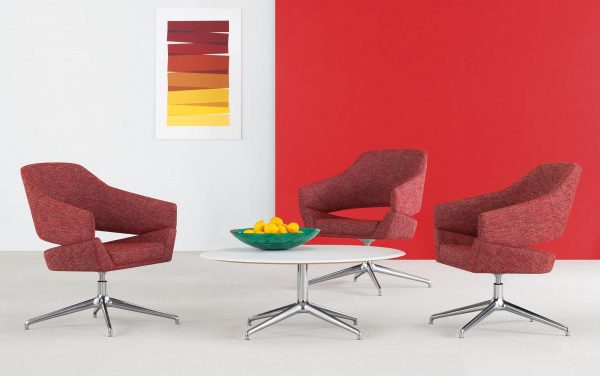 Melina Round Occasional Table with Twirl Lounge Chairs