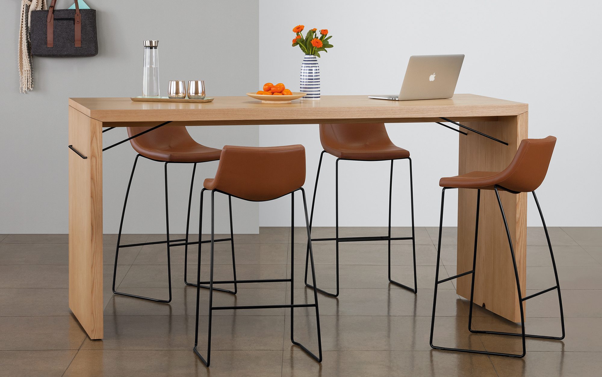 String Games Meeting Table, 42-Inch Height, with Chirp Barstools