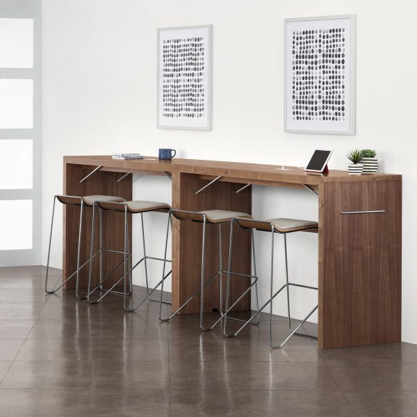 String Games Meeting Table, 42-Inch Height, with Wake Barstools