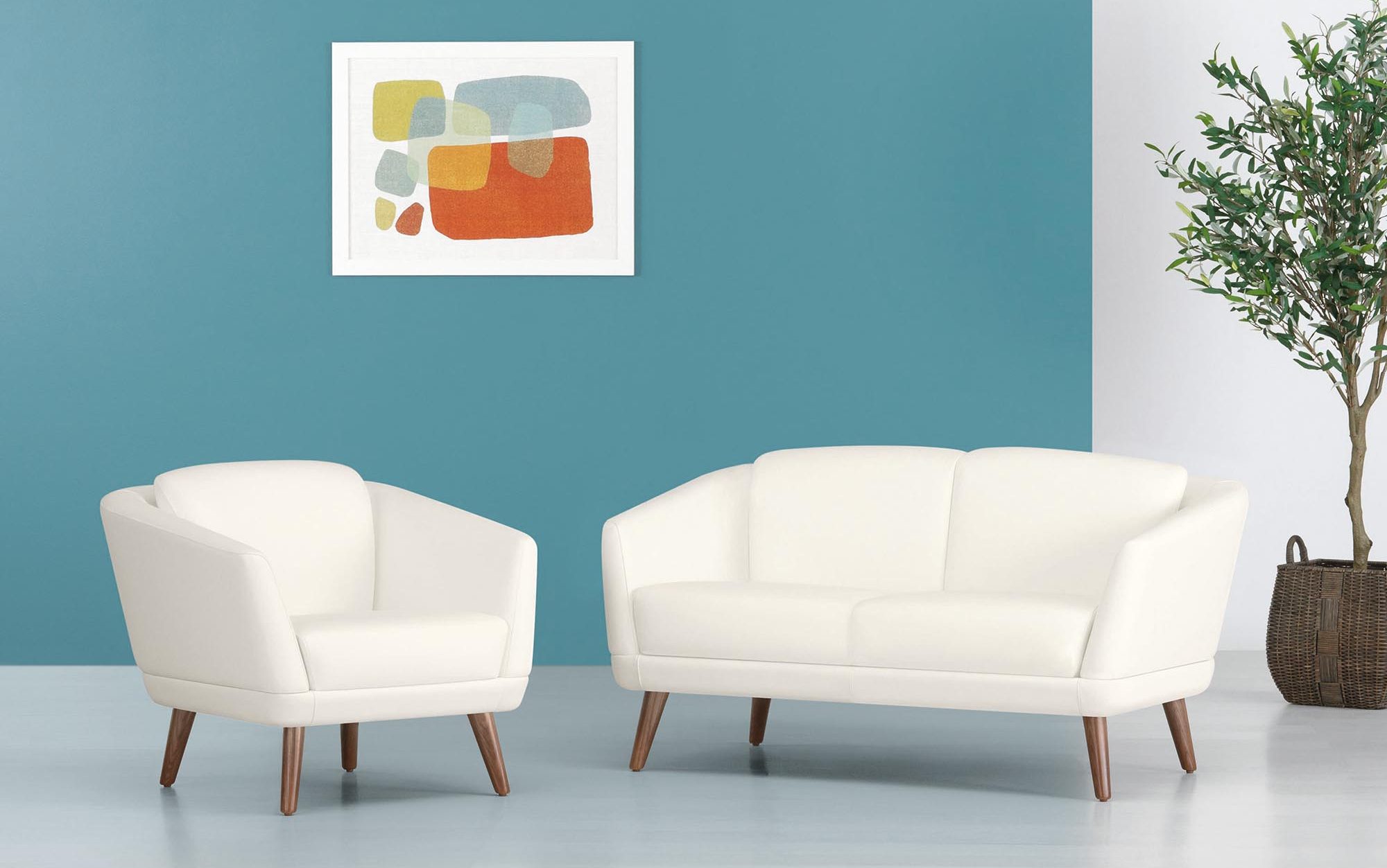 Hado Lounge and Love Seat, Wood Legs