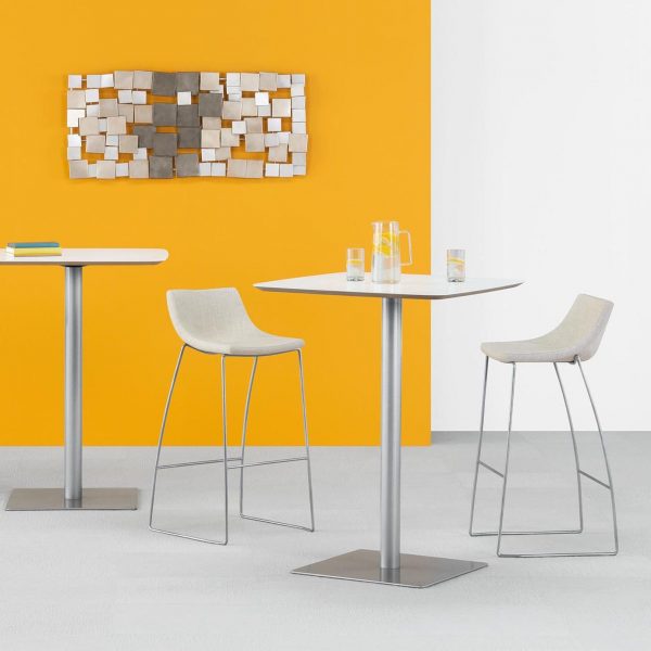 Skyline Meeting Table, Bar Height with Chirp Stools