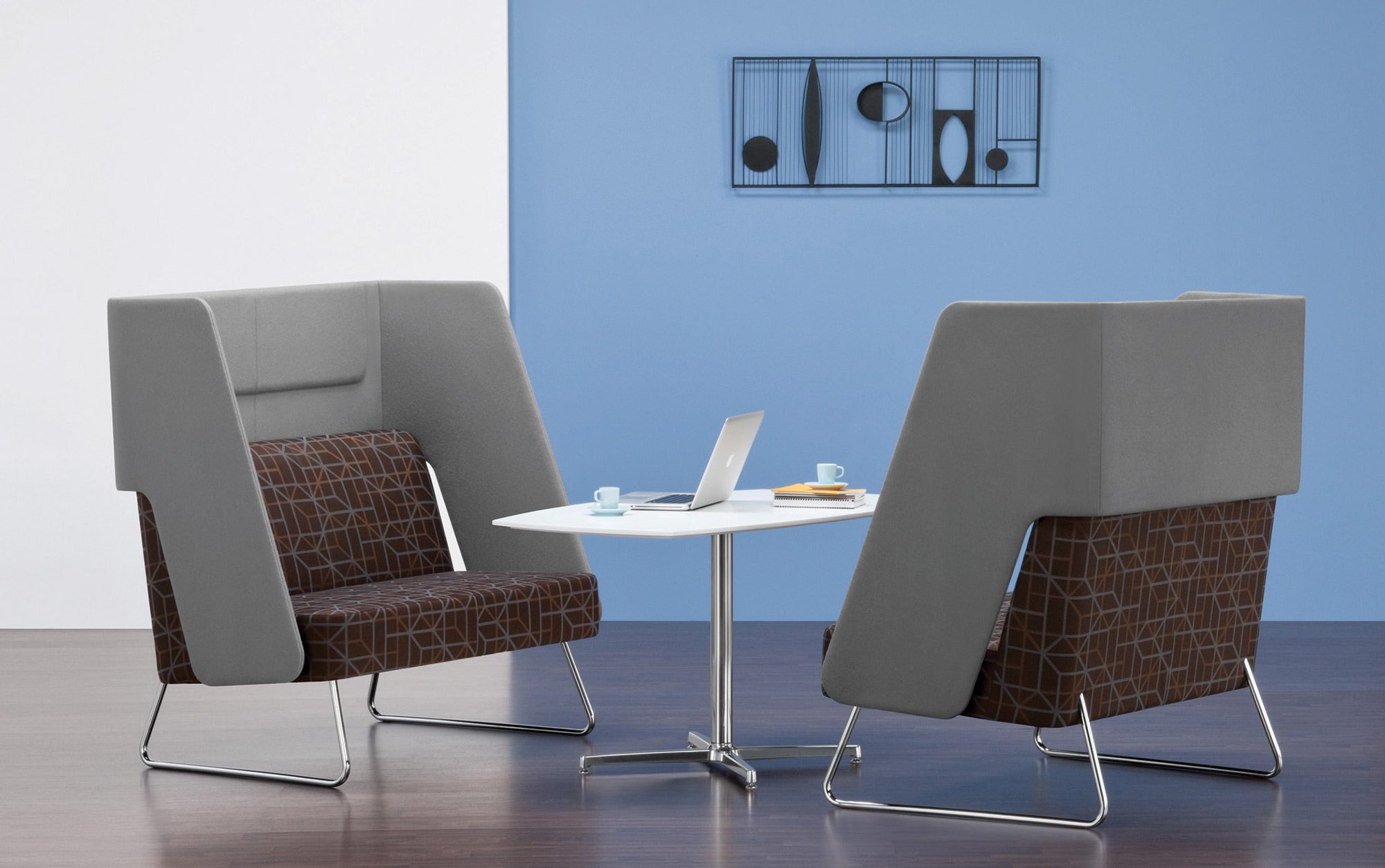 Visor Private Love Seats, Sled Base, Casual Meeting Environment