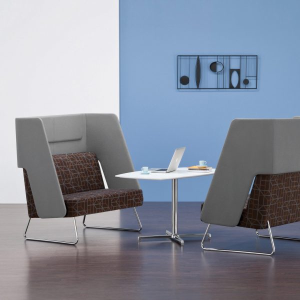 Visor Private Love Seats, Sled Base, Casual Meeting Environment