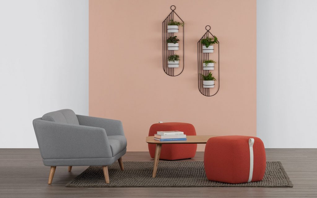 Popover Poufs with Hado Love Seat
