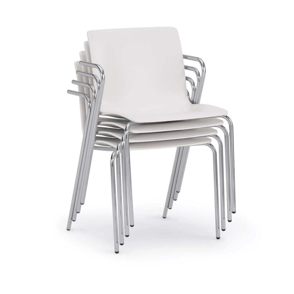 Kitsy Guest Chairs, Metal Legs, Arms, Stacked