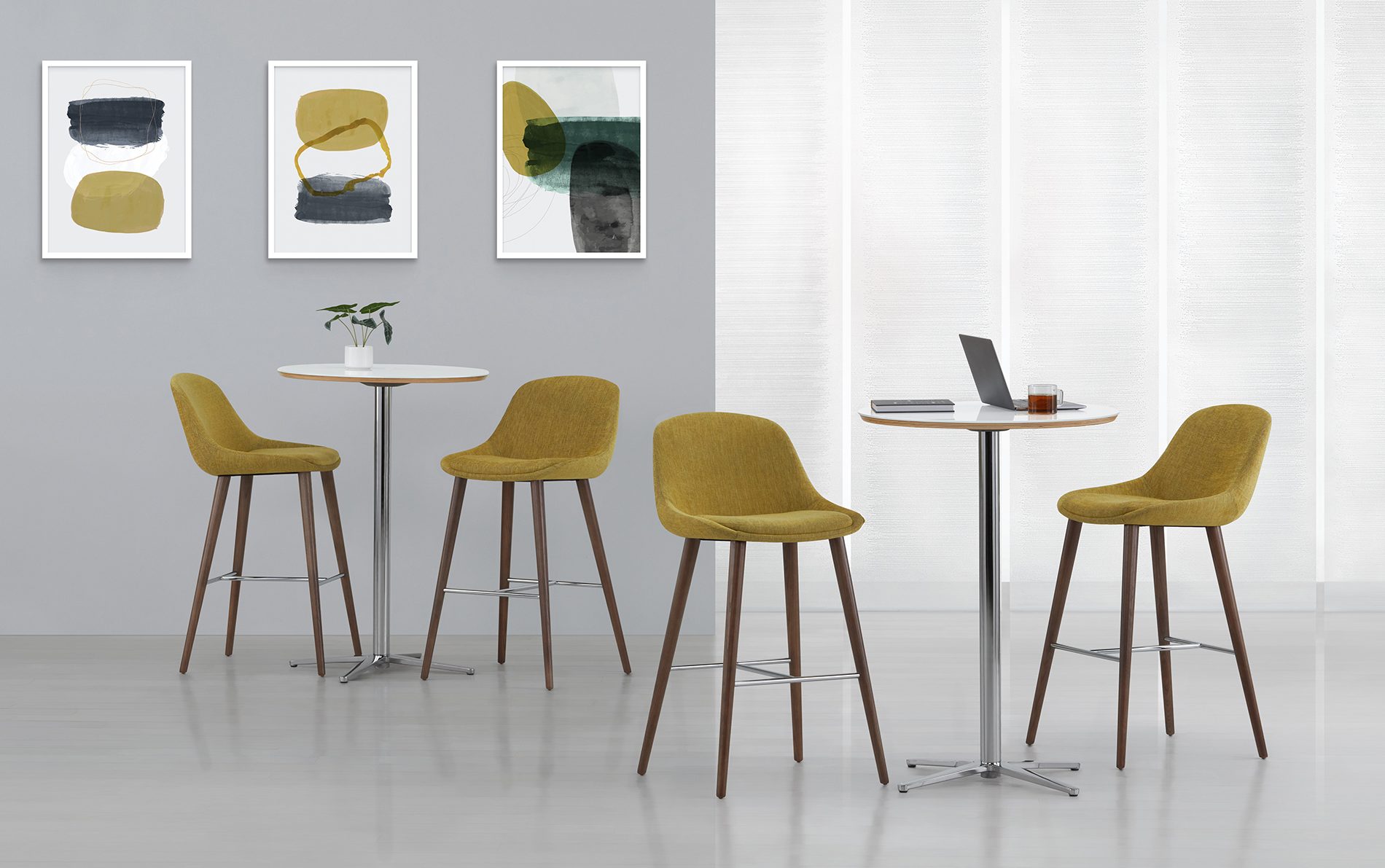 Hoom Stools with Flirt Round Café Tables
