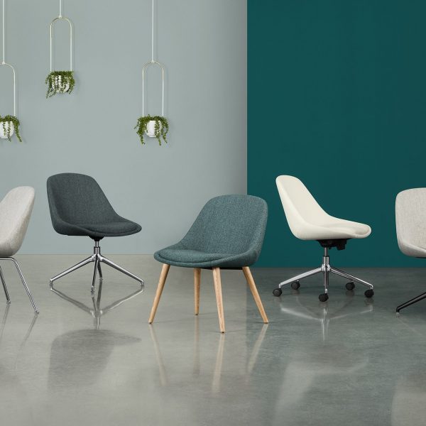 Hoom 4 Leg Metal Base, Swivel Base and 4 Leg Wood Base Guest Chairs