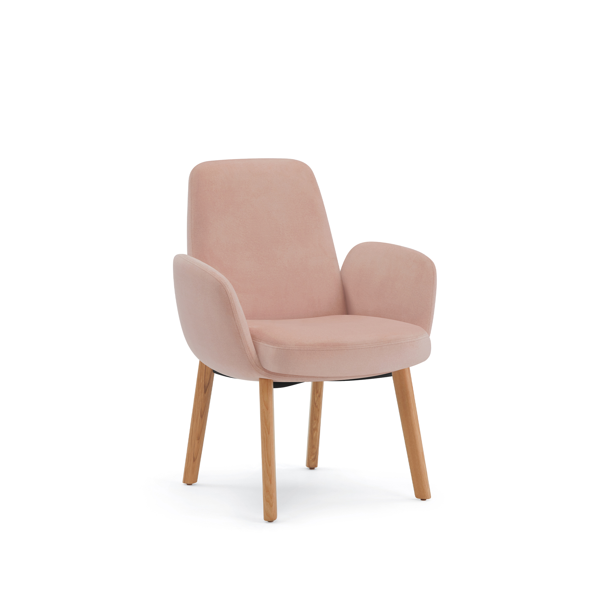 Plumeya MB Guest Chair, Wood Legs 3