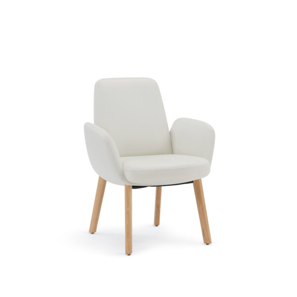 Plumeya MB Guest Chair, Wood Legs